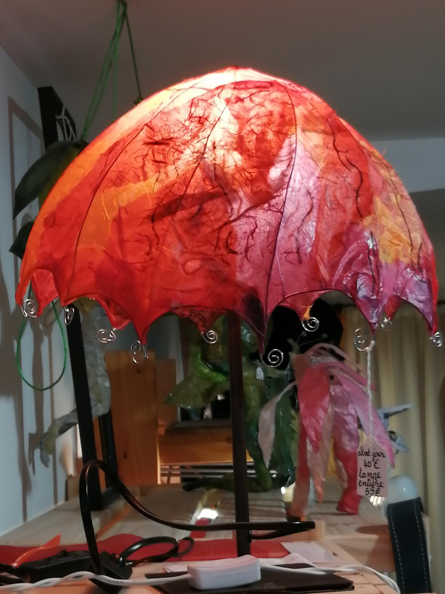 abat jour rouge parapluie